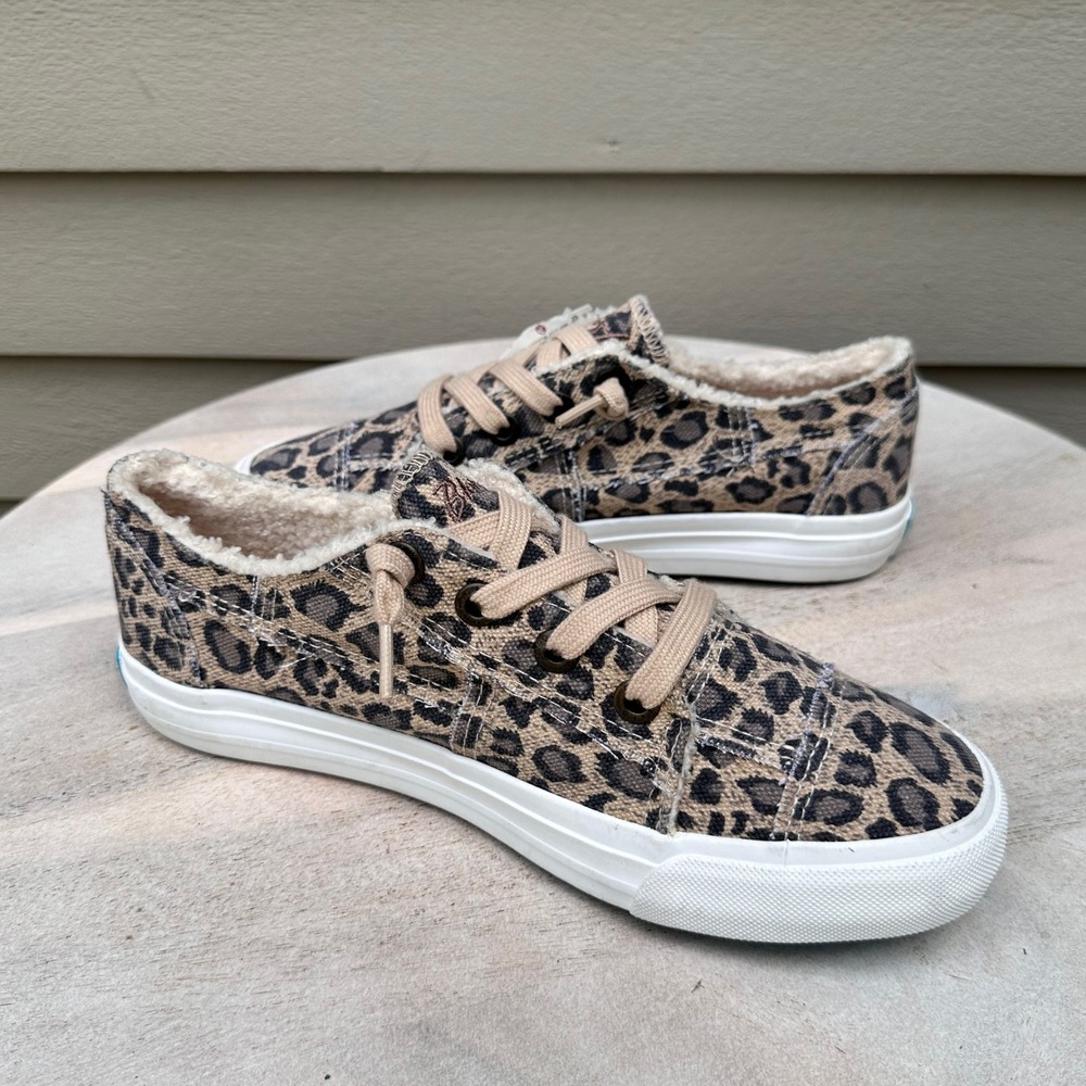 Blowfish Malibu Womens Leopard Print Faux Fur Lined Slip On Sneakers 8.5 ZS001 - Picture 7 of 12